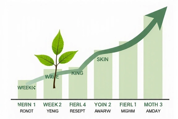 Calendar showing a timeline for results from supplements