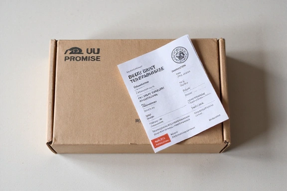 Returned package with a refund receipt